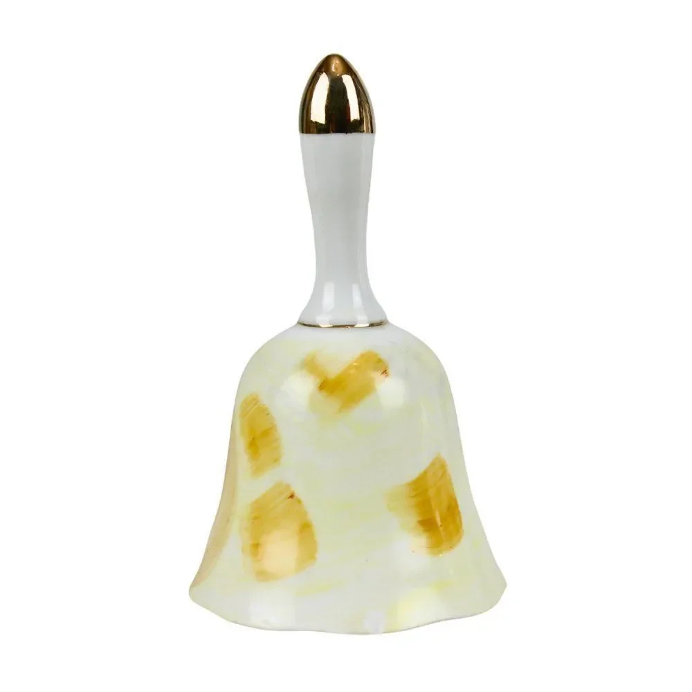Bell Ceramic Hand Painted Fruit Gold Accents Vintage Mid Century Modern Japan